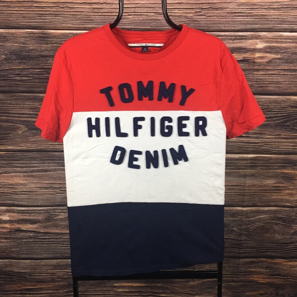 Tommy Hilfiger Color Block Logo Tshirt Size Small - image 1